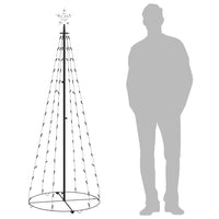 vidaXL Albero di Natale a Cono con 100 LED Bianco Freddo 70x180 cm