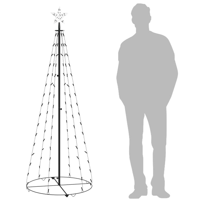 Albero di Natale a Cono con 100 LED Bianco Freddo 70x180 cm 328698