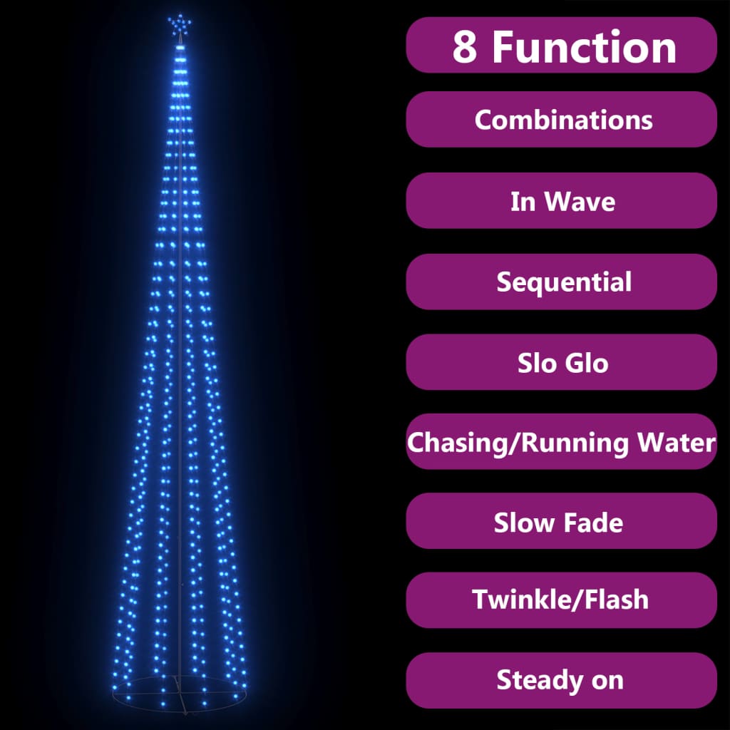 Albero di Natale a Cono-Luci decorative natalizie con 752 LED Blu 160x500 cm