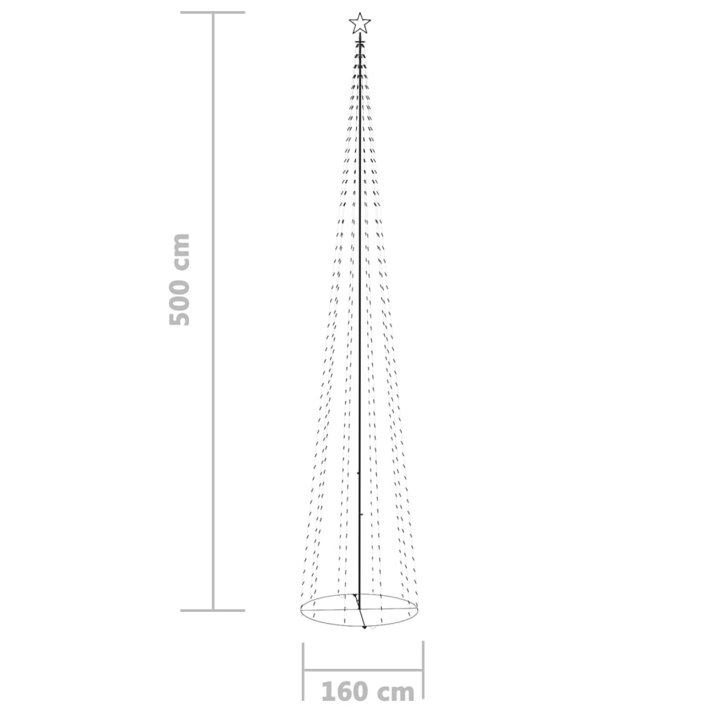 Albero di Natale a Cono con 752 LED Blu 160x500 cm