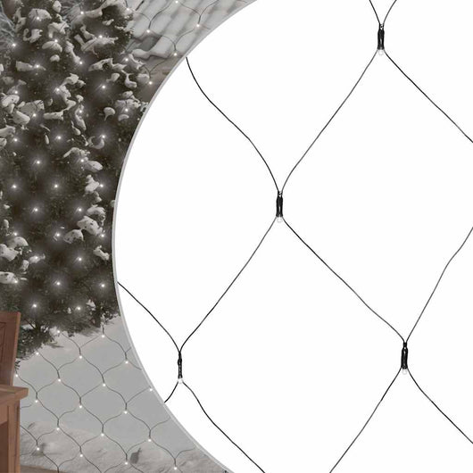 Luci di Natale Rete Bianco Freddo 3x2m 204 LED Interni Esterni 328772