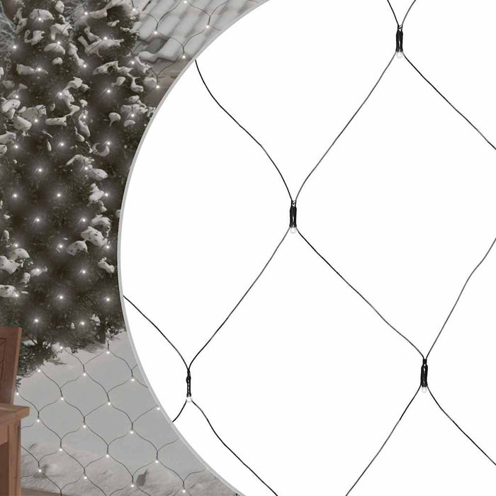 Luci di Natale Rete Bianco Freddo 3x2m 204 LED Interni Esterni 328772