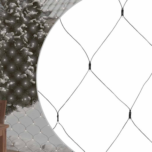 Luci di Natale Rete Bianco Freddo 4x4m 544 LED Interni Esterni 328783