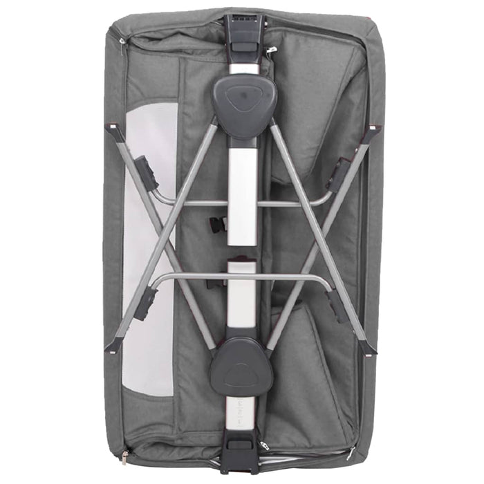 Lettino per Bambini con Materasso Grigio Scuro Tessuto di Lino 10290