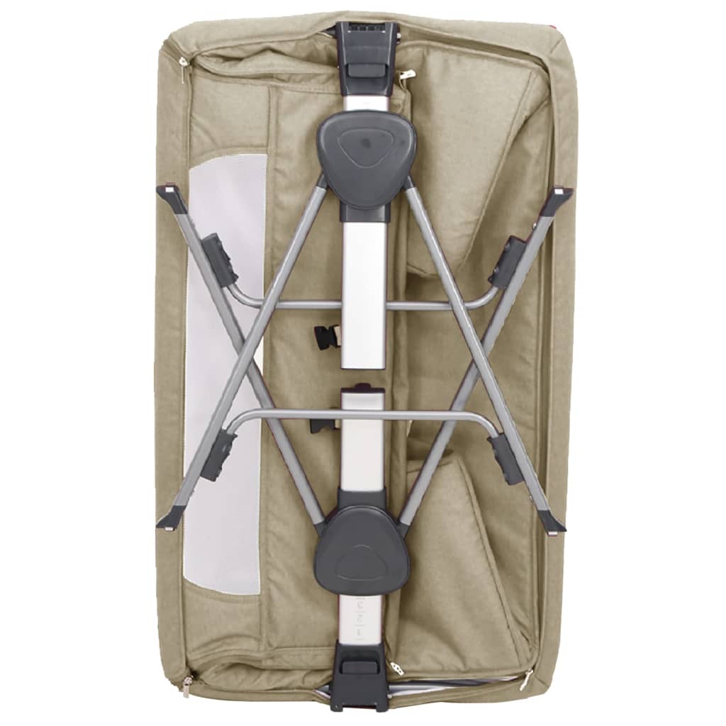 Lettino per Bambini con Materasso Tortora in Tessuto di Lino cod mxl 72370