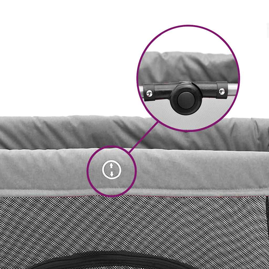 Box per Bambini con Materasso Grigio Chiaro Tessuto di Lino 10301