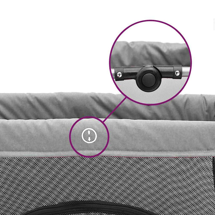 Box per Bambini con Materasso Grigio Chiaro Tessuto di Lino 10301