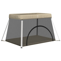 Box per Bambini con Materasso Tortora Tessuto di Lino cod mxl 71026