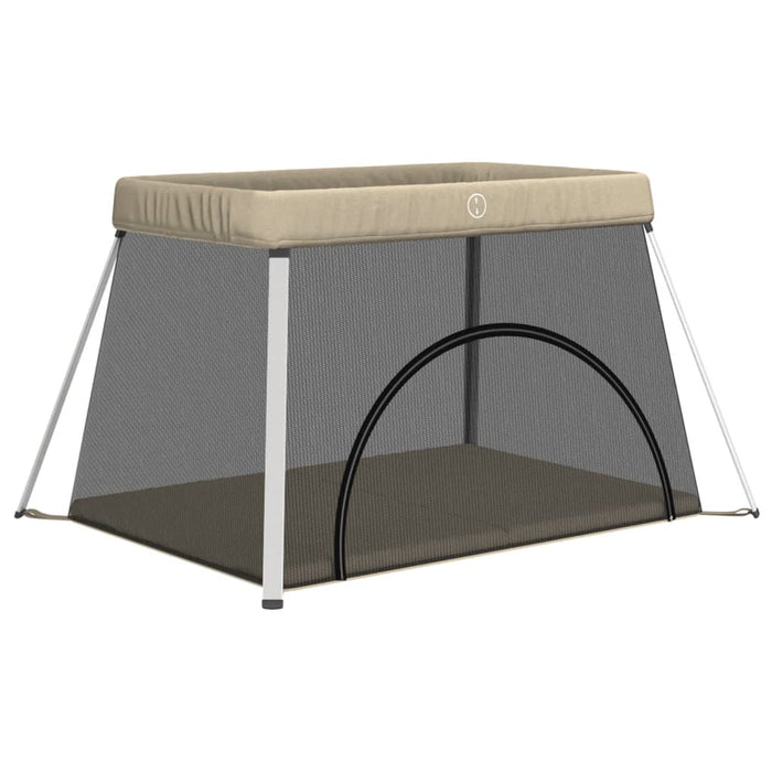 Box per Bambini con Materasso Tortora Tessuto di Lino cod mxl 71026