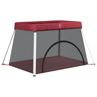 Box per Bambini con Materasso Rosso Tessuto di Lino cod mxl 70800