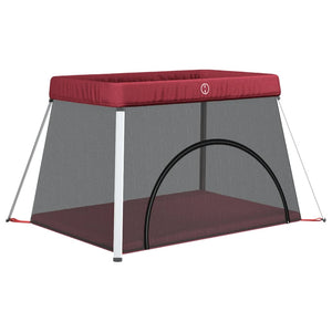 Box per Bambini con Materasso Rosso Tessuto di Lino cod mxl 70800