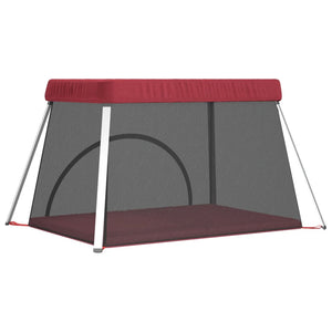 Box per Bambini con Materasso Rosso Tessuto di Lino cod mxl 70800