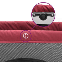 Box per Bambini con Materasso Rosso Tessuto di Lino cod mxl 70800