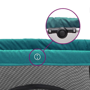 Box per Bambini con Materasso Verde Tessuto di Lino cod mxl 69878