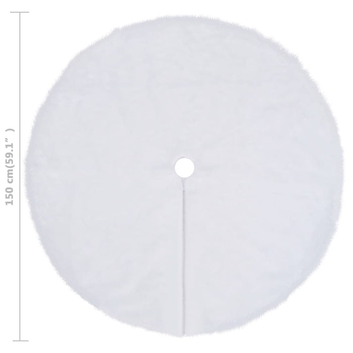 Gonna per albero di Natale bianca 150 cm in pelliccia sintetica 330271