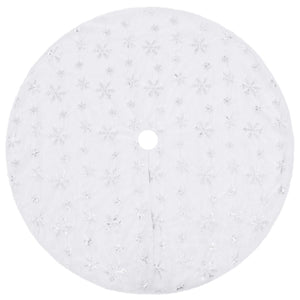 Gonna per albero di Natale di lusso bianca 90 cm in pelliccia sintetica 330272