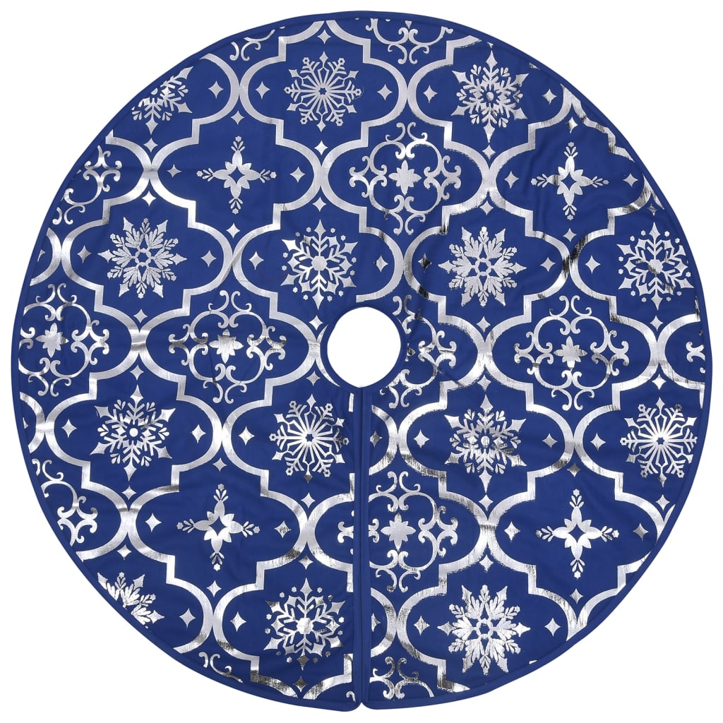 Gonna Albero Natale Raffinata con Calza-Decorazioni natalizie Blu in Tessuto 90 cm