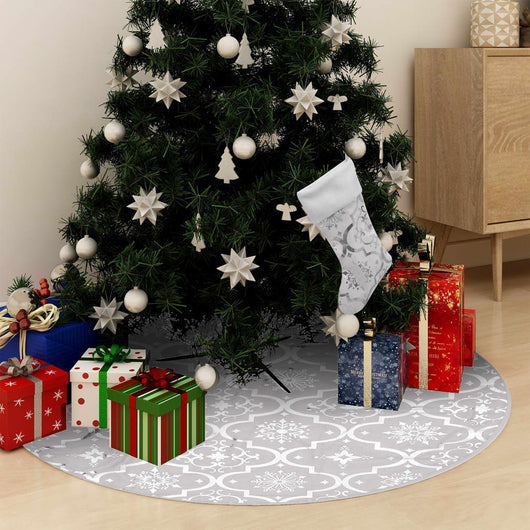 Gonna Albero Natale Raffinata con Calza Bianca Tessuto 90 cm 330287