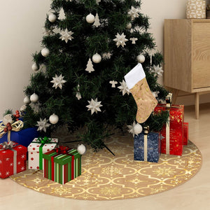 Gonna Albero Natale Raffinata con Calza Gialla Tessuto 90 cm 330290