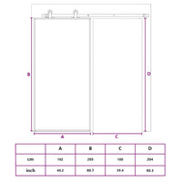 Porta Scorrevole in Vetro ESG e Alluminio 102x205 cm Nera 151010