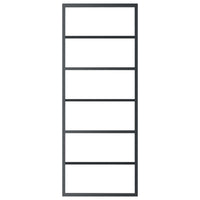 Porta Scorrevole in Vetro ESG e Alluminio 76x205 cm Nera 151014