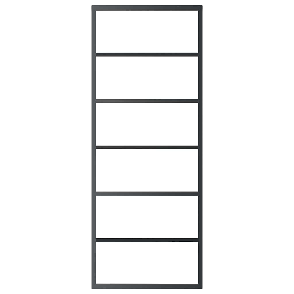 Porta Scorrevole in Vetro ESG e Alluminio 76x205 cm Nera cod mxl 73007