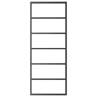 Porta Scorrevole in Vetro ESG e Alluminio 76x205 cm Nera cod mxl 73007