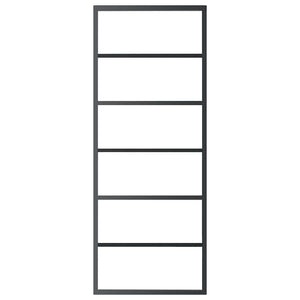 Porta Scorrevole in Vetro ESG e Alluminio 76x205 cm Nera cod mxl 73007