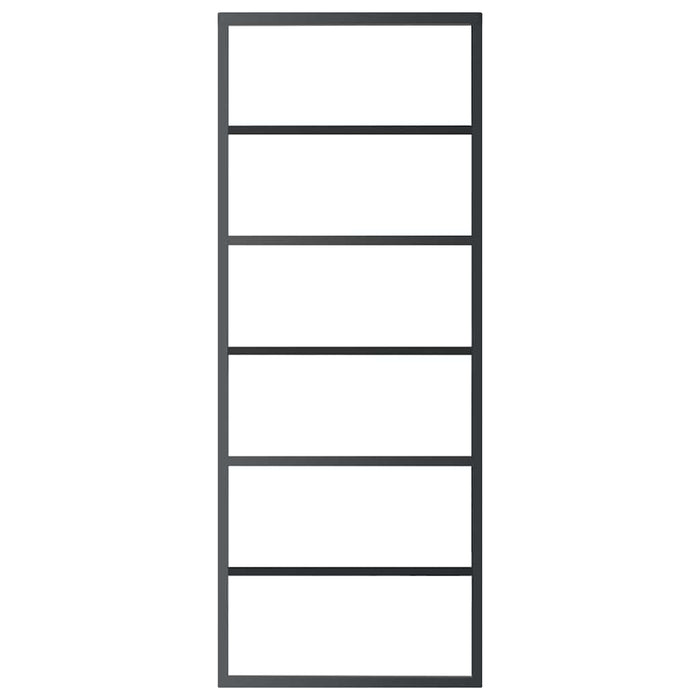 Porta Scorrevole in Vetro ESG e Alluminio 76x205 cm Nera cod mxl 73007