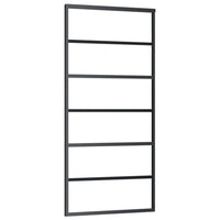 Porta Scorrevole in Vetro ESG e Alluminio 90x205 cm Nera 151015