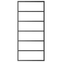 Porta Scorrevole in Vetro ESG e Alluminio 90x205 cm Nera 151015