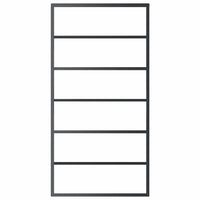 Porta Scorrevole in Vetro ESG e Alluminio 102x205 cm Nera 151016