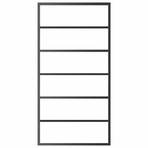 Porta Scorrevole in Vetro ESG e Alluminio 102x205 cm Nera 151016