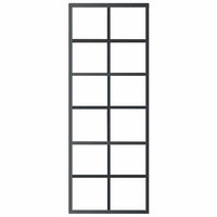 Porta Scorrevole in Vetro ESG e Alluminio 76x205 cm Nera 151017