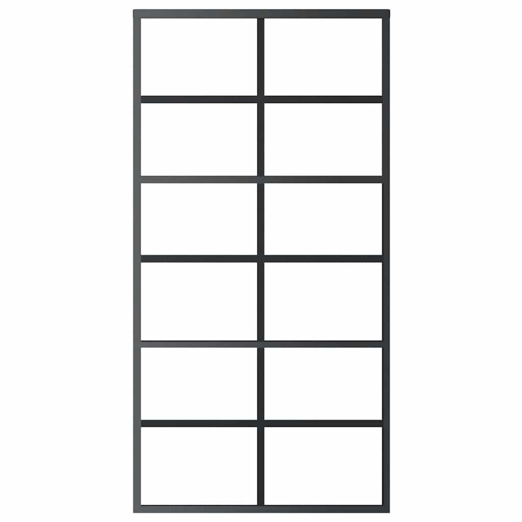 Porta Scorrevole in Vetro ESG e Alluminio 102x205 cm Nera cod mxl 78504