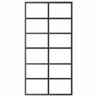 Porta Scorrevole in Vetro ESG e Alluminio 102x205 cm Nera cod mxl 78504