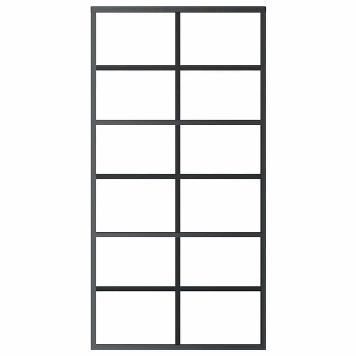 Porta Scorrevole in Vetro ESG e Alluminio 102x205 cm Nera cod mxl 78504
