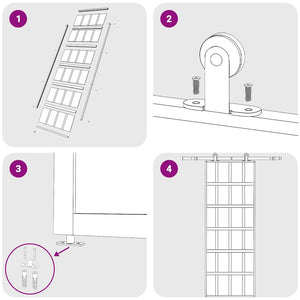 Porta Scorrevole in Vetro ESG e Alluminio 76x205 cm Nera 151020