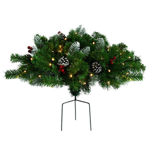 Albero di Natale Artificiale per Viali con LED Verde 40 cm PVC 332834