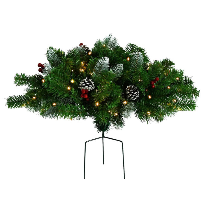 Albero di Natale Artificiale per Viali con LED Verde 40 cm PVC 332834
