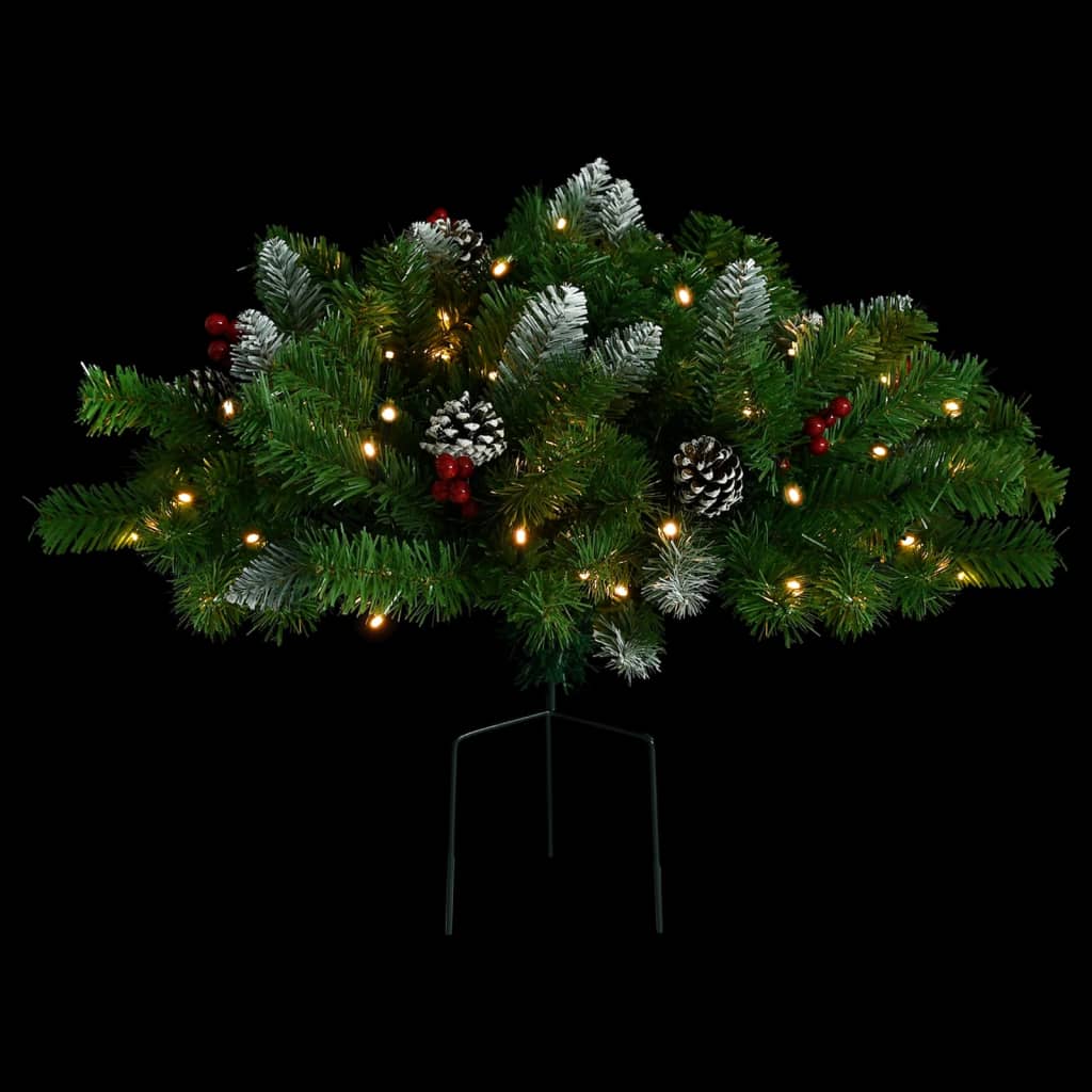 Albero di Natale Artificiale per Viali con LED Verde 40 cm PVC 332834