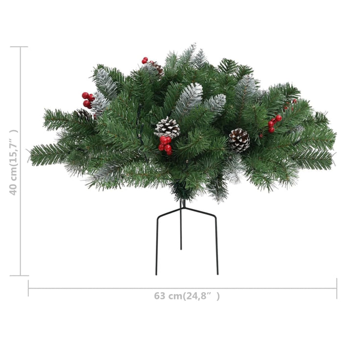 Albero di Natale Artificiale per Viali con LED Verde 40 cm PVC 332834