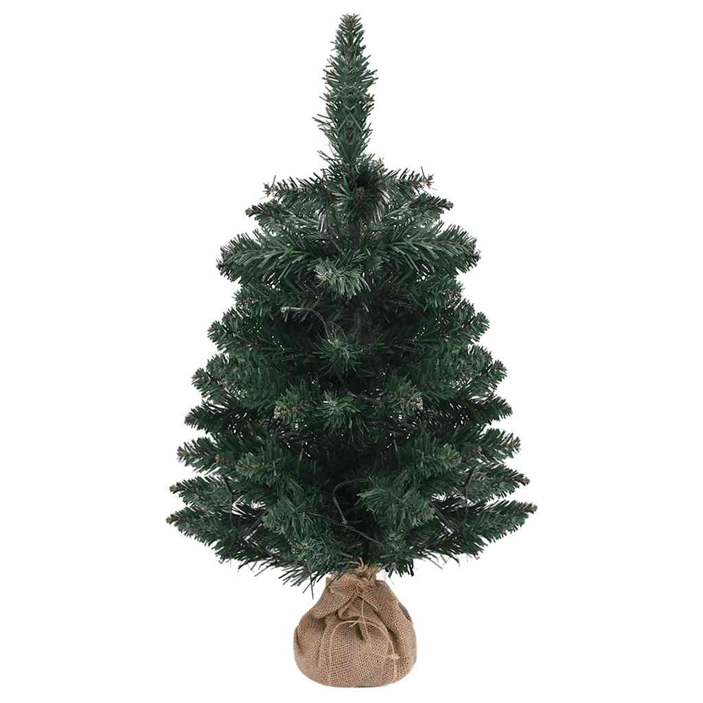 Albero di Natale Preilluminato con Palline Verde 60 cm 332848