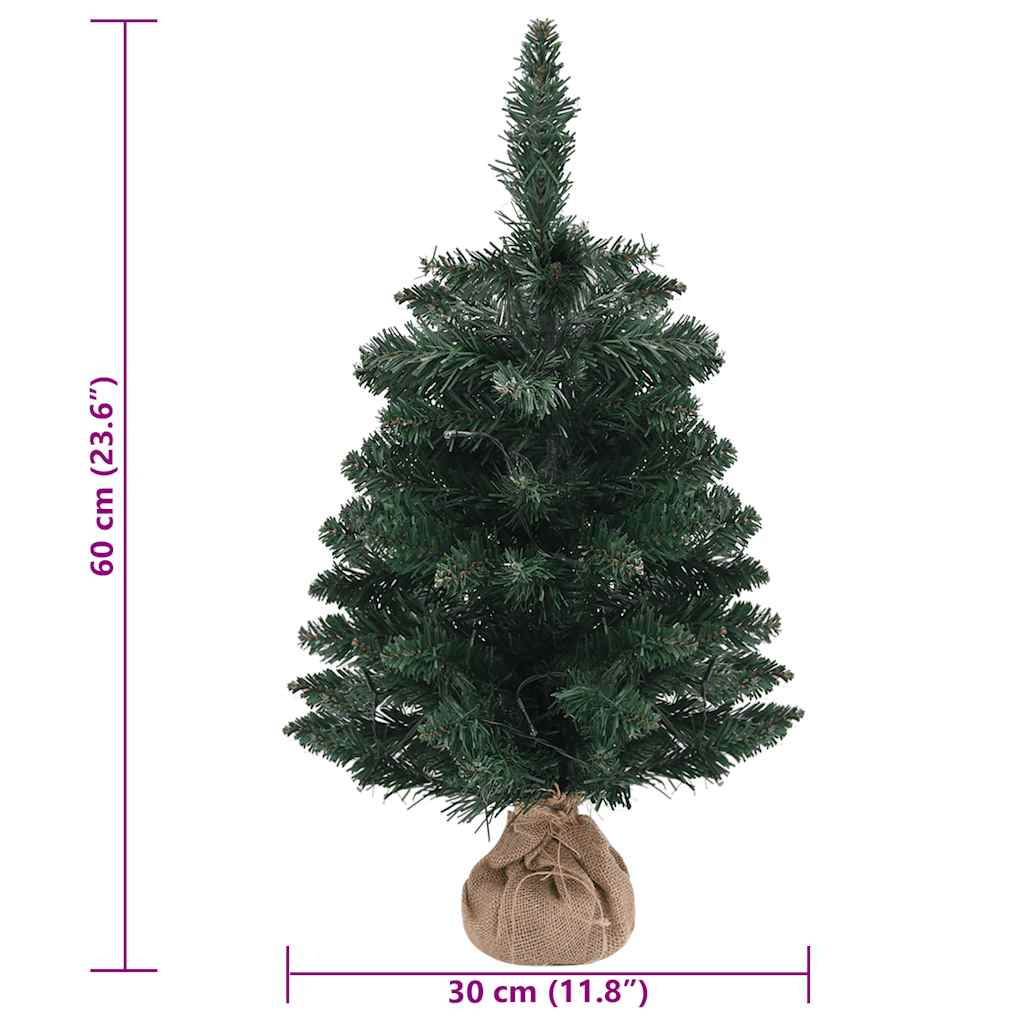 Albero di Natale Preilluminato con Palline Verde 60 cm 332848