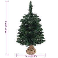 Albero di Natale Preilluminato con Palline Verde 60 cm 332848