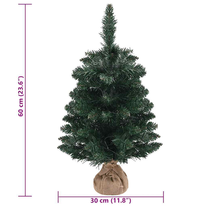 Albero di Natale Preilluminato con Palline Verde 60 cm 332848