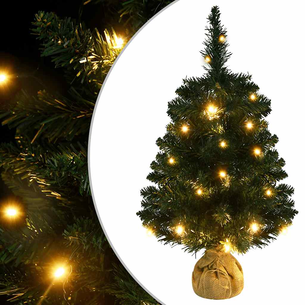 Albero di Natale Preilluminato con Palline Verde 60 cm 332848