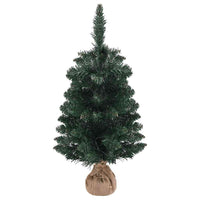 Albero di Natale Preilluminato con Supporto Verde 90 cm in PVC 332849