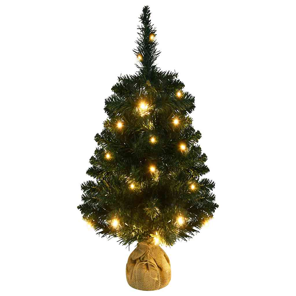 Albero di Natale Preilluminato con Supporto Verde 90 cm in PVC 332849