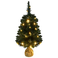 Albero di Natale Preilluminato con Supporto Verde 90 cm in PVC 332849